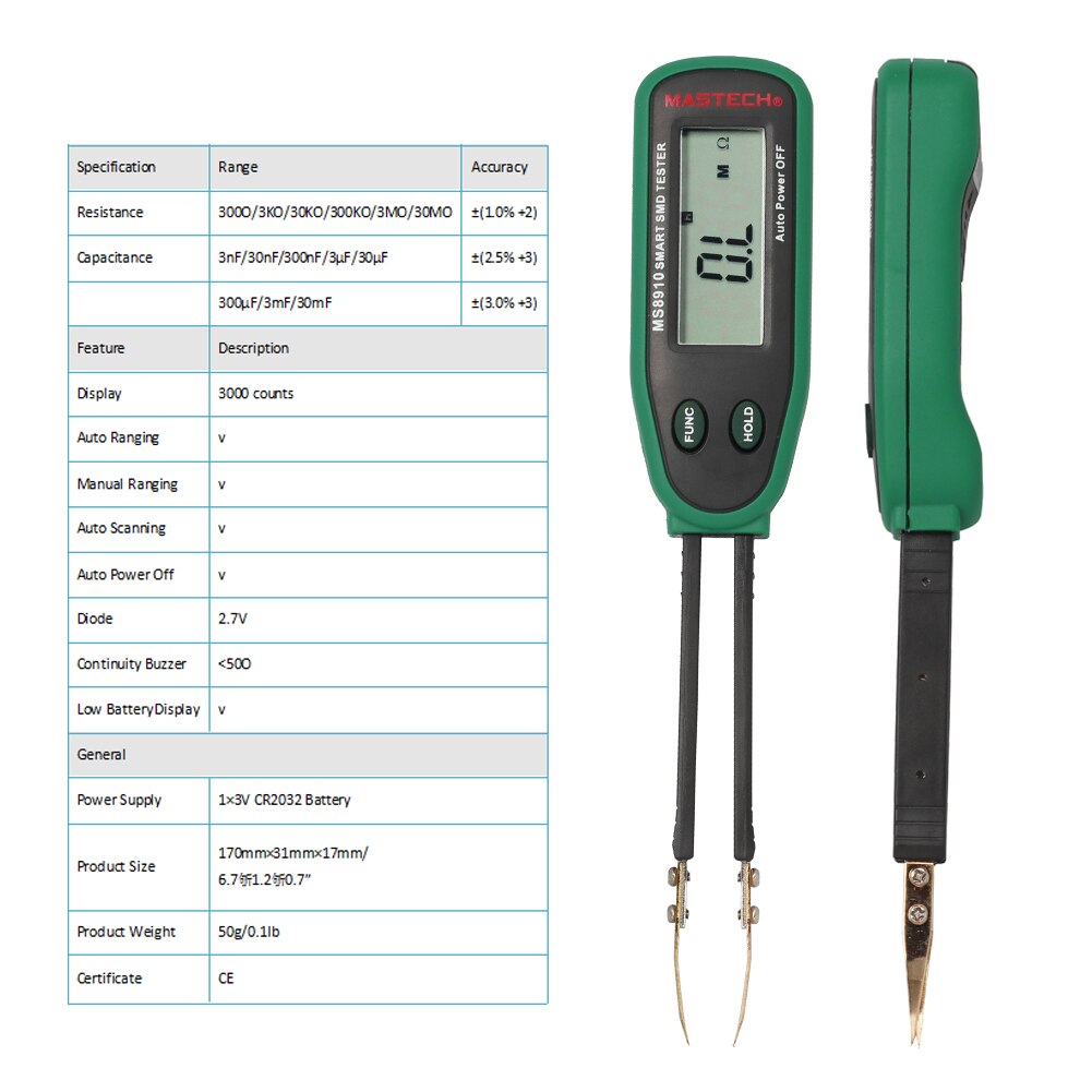 SMD Test Handheld Battery Powered Compact Scanning Automatic Industrial Resistance Capacity Meter Electrical Instruments Home