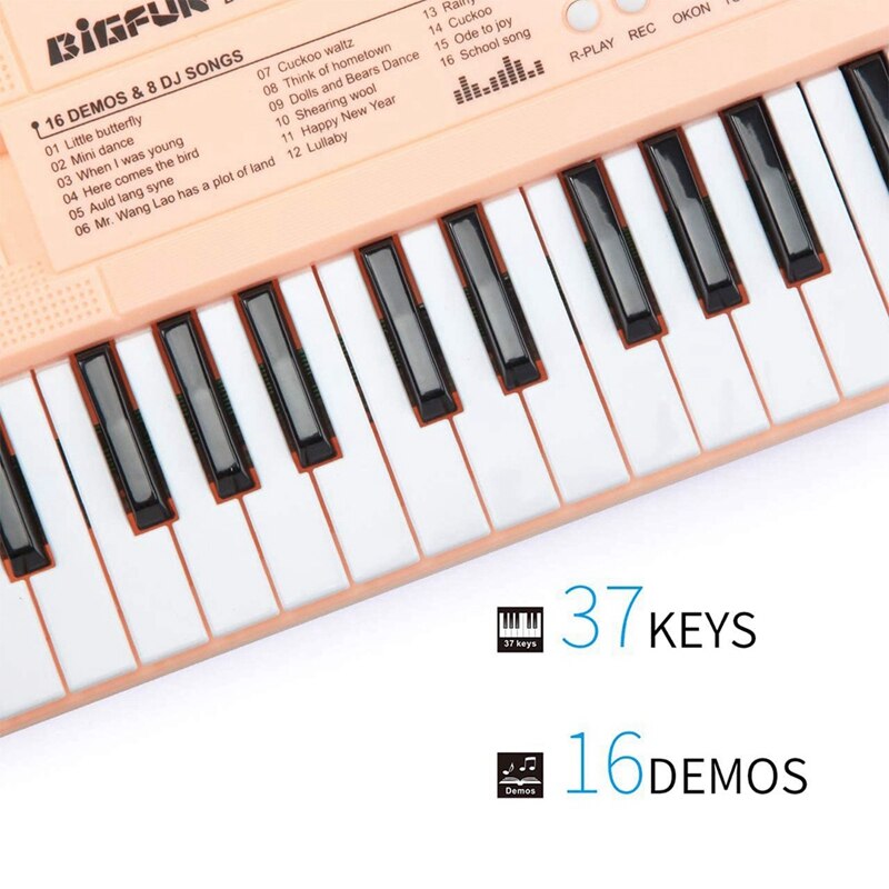 -Bigfun Kids Keyboard Piano, 37 Keys for Musical Instrument Toys