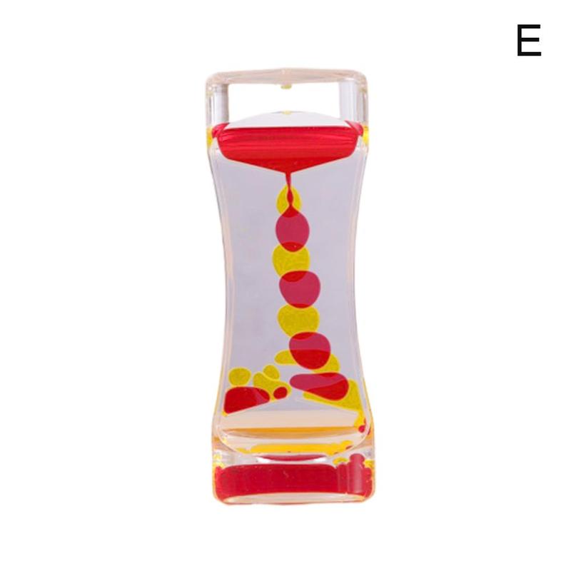 Reloj de arena G2U2 para personas con autismo, juguete sensorial visual, líquido temporizador de vidrio especial flotante, necesita movimiento Visual y aceite: E