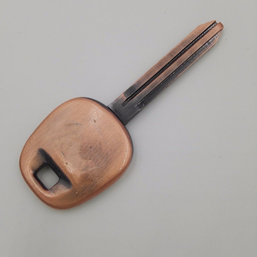 Med symbol alt metal erstatning kobber retro bil nøgle shell legetøj 43 klinge til toyota blank nøgle fjernbetjening sag fob cover