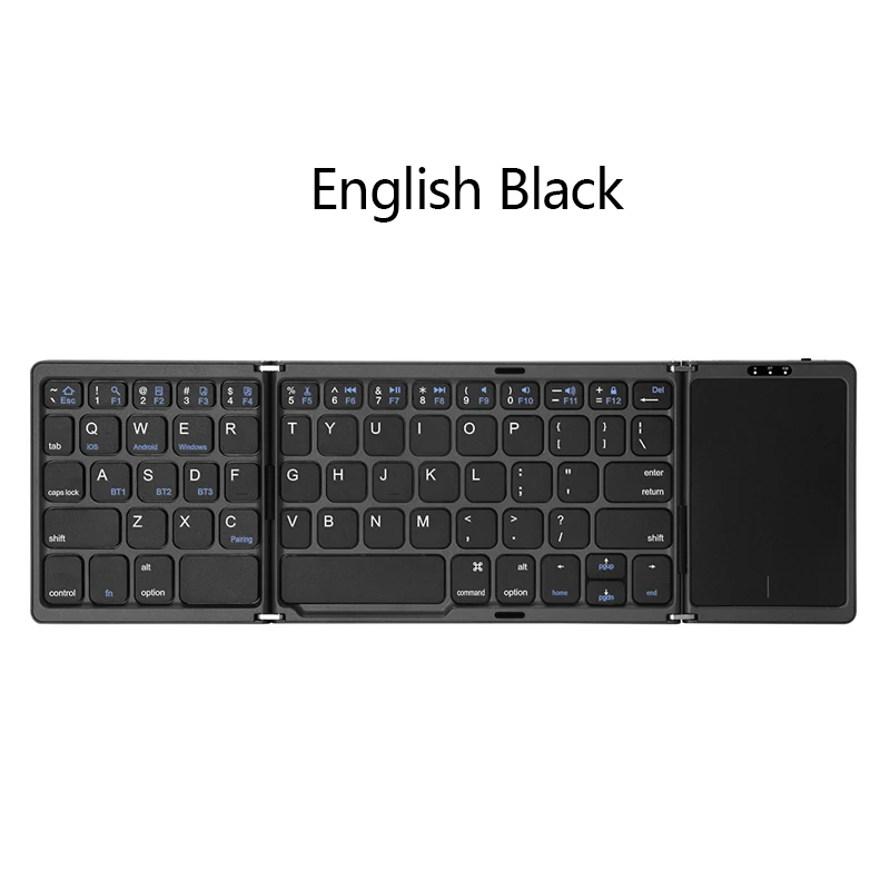Mini teclado plegable portátil en inglés coreano, teclado inalámbrico Bluetooth para IOS, Android, Windows, iPad, tableta, teléfono한40.: Rojo