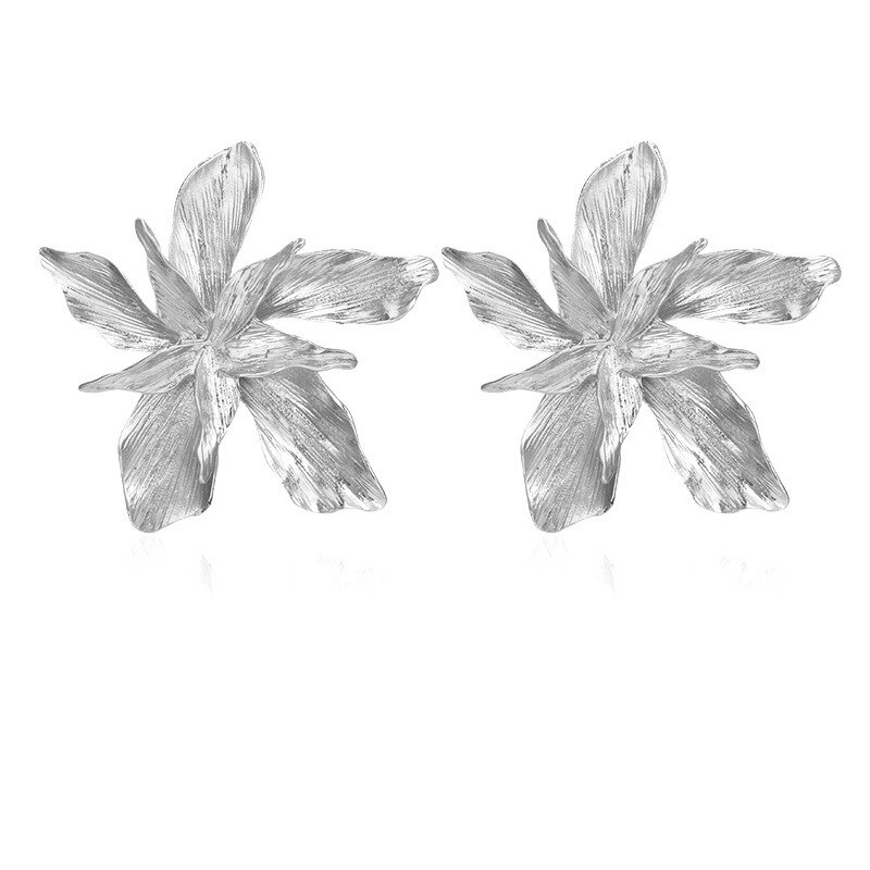 Elegantie Grote Bloem Dangle Earring Voor Womentrendy Metalen Bloemen Partij Sieraden Pendientes