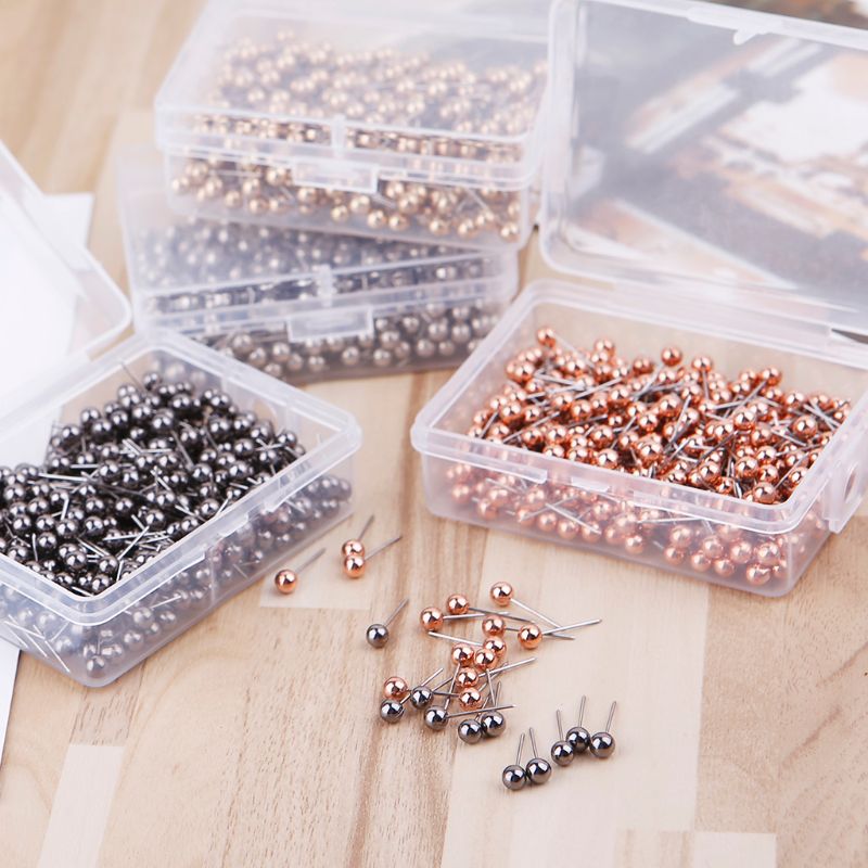 400pcs Round Plastic Head Steel Point Push Pins Map Thumb Tacks Pin Office School Supplies 1XCE