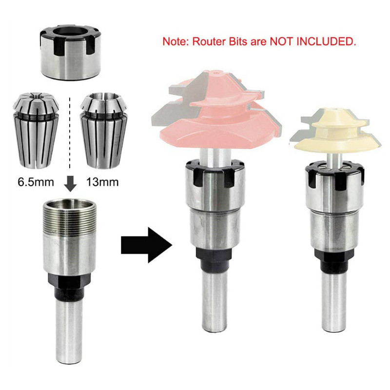 Router Collet Extension Chuck Rod Engraving Machine Extension Rod with Spring Collet Set for CNC Milling Lathe Tool