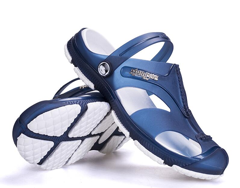 de confortable sandales talons plats sandales décontractées plage pantoufles hommes chaussures hommes Zapatillas Deportivas Hombre: Bleu / 10