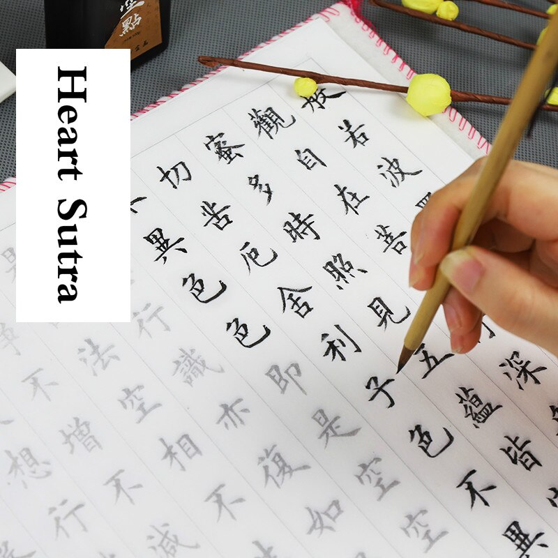 Chinese Calligraphie Copybook Small Regular Script Calligraphy Heart Sutra Copybook Beginner Chinese Brush Calligraphy Entrance