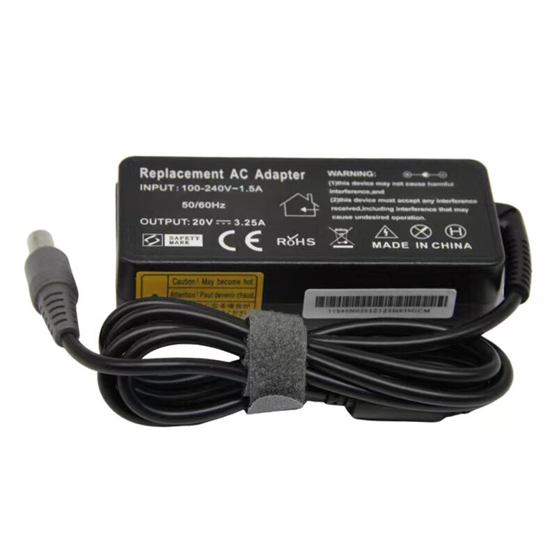 20V 3.25A 65W AC Laptop Power Charger Adapter For Lenovo B490 B590 V580 SL500 SL510 T430u T520 X120e X130e X131e 40Y7657 40Y769: No power cord