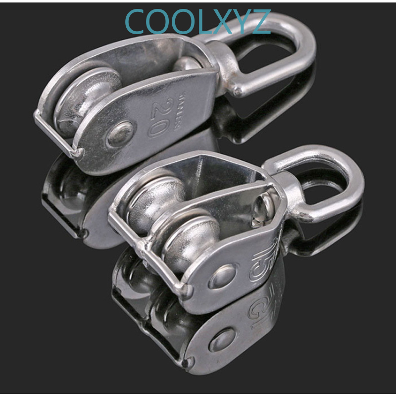 304 stainless steel single / double pulley wire rope chain traction fixed pulley lifting load pulley single pulley