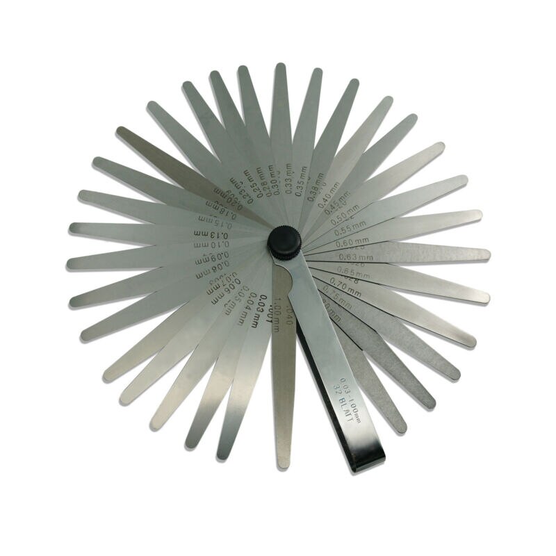 32 knivfiltre tykkelse, målende metrisk 0.03-1mm 0.001-0.040 tommer