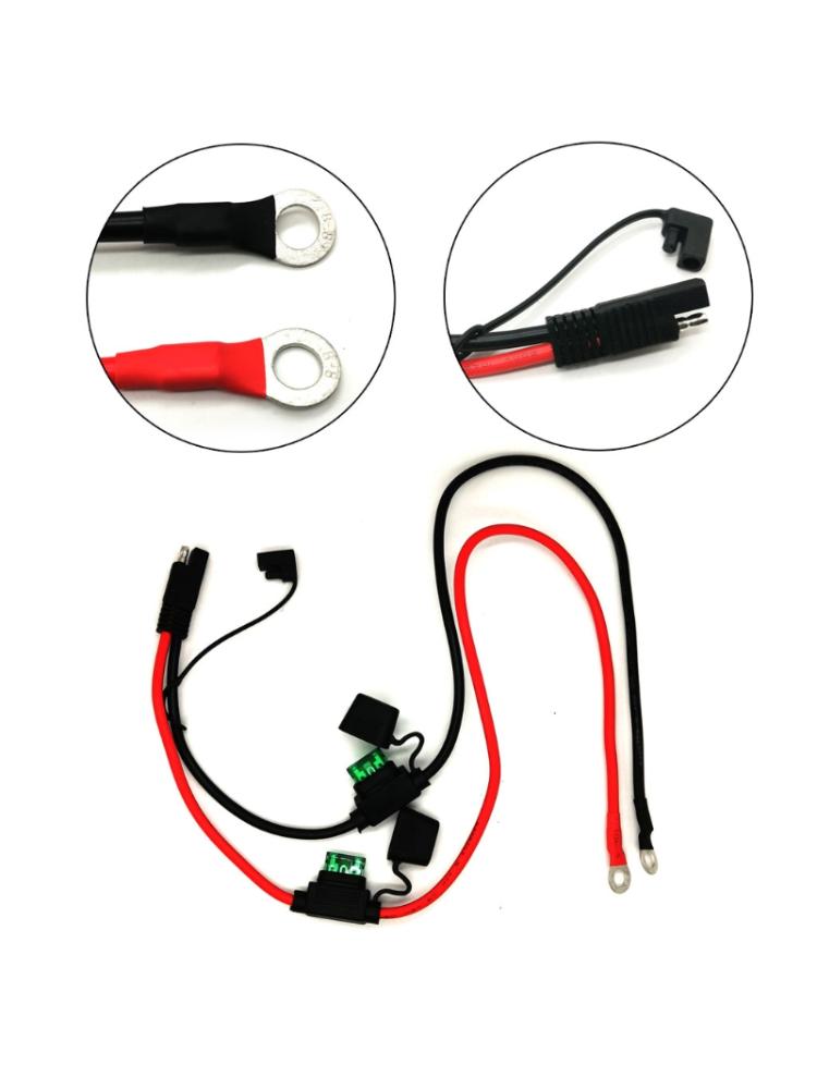 SAE to O Ring Terminal Harness, with 30A Protection Fuse, 2-Pin Quick Disconnect 28GC