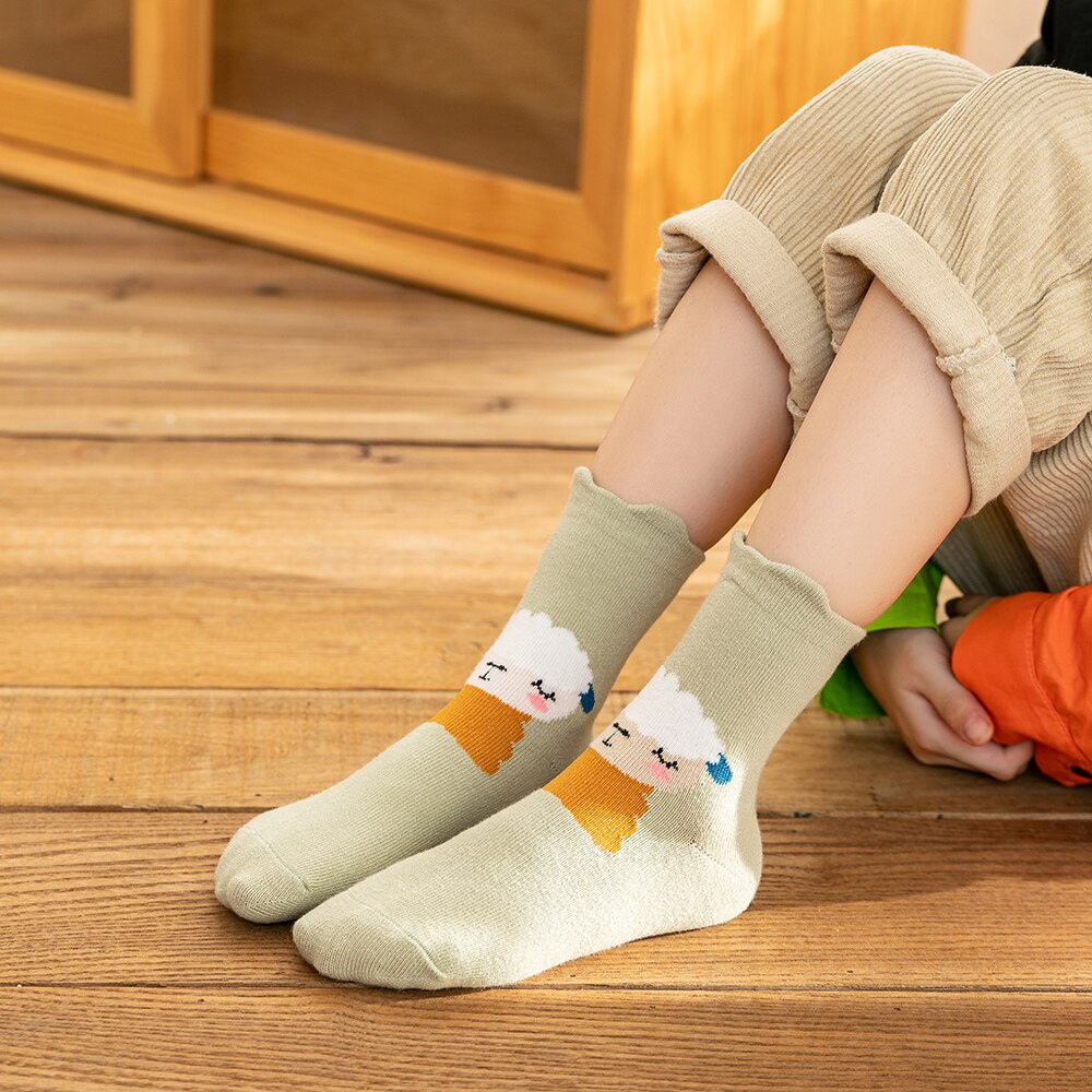 5 Paren/partij Baby Sokken Kids Herfst Winter Sokken Katoen Leuke Mooie Animal Kinderen Studenten Sokken Meisjes Jongens Warme Sokken