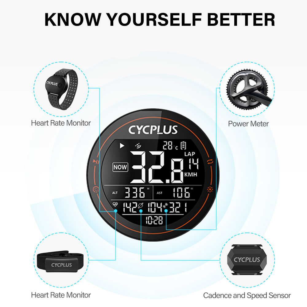 CYCPLUS M2 Cycling Bike Accessories GPS Bicycle Computer Wireless ANT+ Waterproof Speedometer Bikes Cyclocomputer MTB Bike