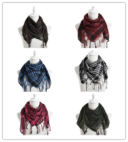 6 Colors Unisex Women Men Checkered Arab Grid Neck Keffiyeh Palestine Scarf Wrap