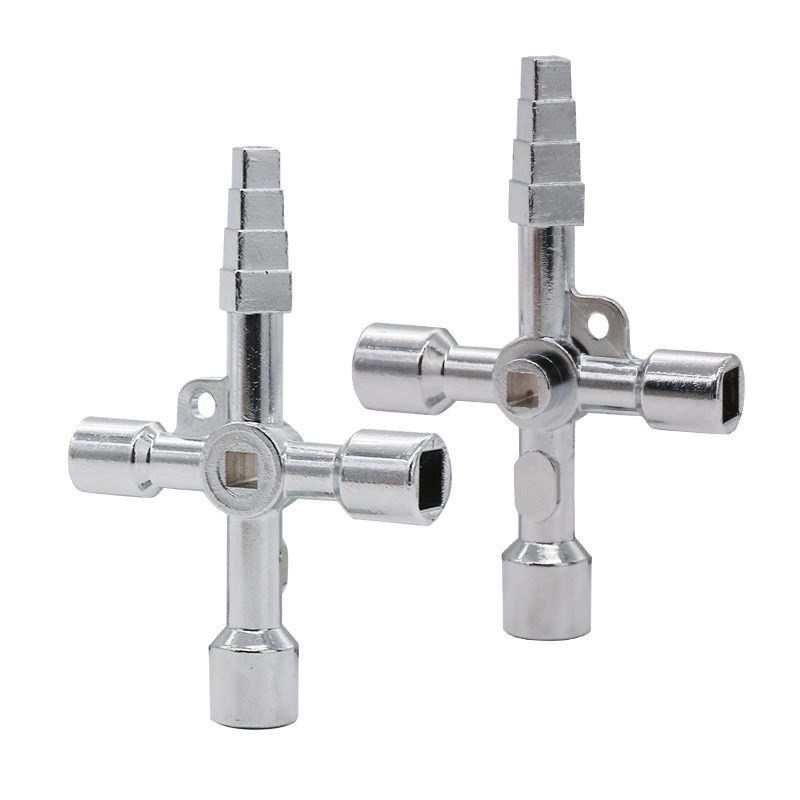 Universal Cross Key Control Cabinet Keys 4-Way Multifunctional Key for Water Electricity Meter Radiator Gas Meter