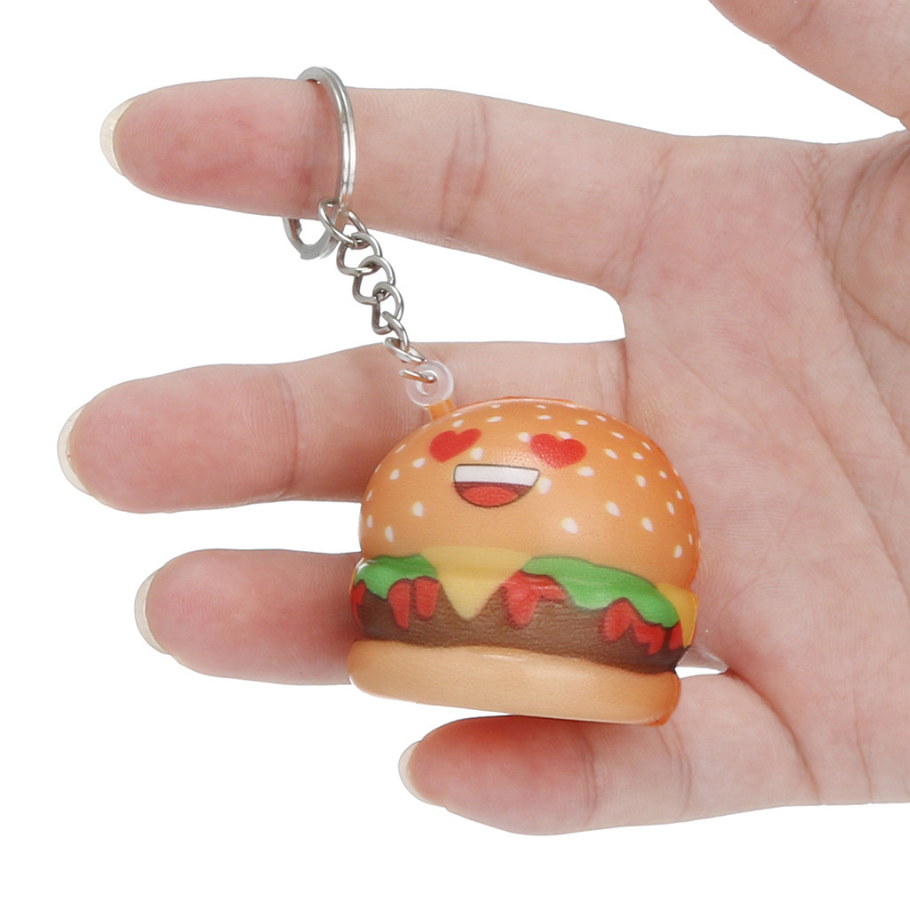 Relax toys squishy Kawaii Cartoon Hamburger Slow Rising Cream Scented Keychain Stress Relief Toys amusing