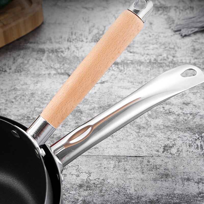 Stainless steel snow pan, small soup pot, commercial household milk pot, cooking noodle pot, porridge pot, single handle small p