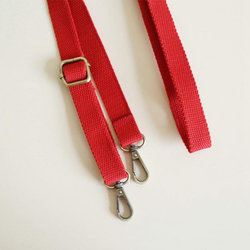 130cm Canvas Bag Strap Adjustable Shoulder Strap Bag Replacement Accessory 6 Colors Candy Color: Red
