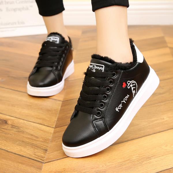 Winter Schoenen Vrouwen Wig Mand Alle-Match Ronde Neus Ondiepe Mond Vrouwelijke Schoenen Casual Sneaker Sport Jurk Effen stof: 3 / 40