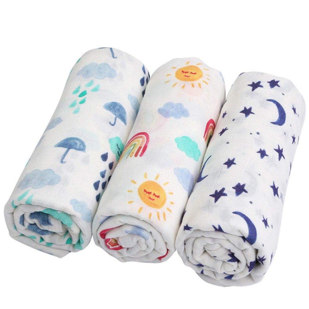 Baby bomull filt muslin swaddle filt badhandduk bomull filt spädbarn wrap baby höst vinter 120*120cm