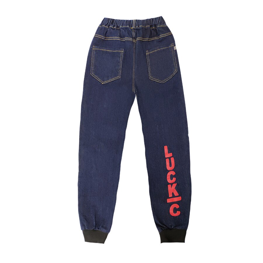 Teenager pige smarte jeans 6y-16y store piger casual denim bukser forår efterår teenager børn bogstav almindelige jean bukser 6 8 10 12 14 16