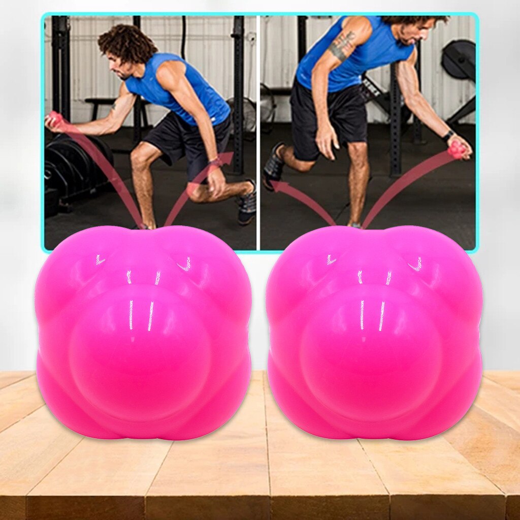 2pcs Sport Hexagonal Ball Reaction Ball Agile Ball Towards Speed Training Children's Sense Training Yoga Ball Sport Train#G3