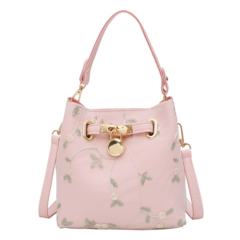 Flowers Embroidery bucket Crossbody Bags For Women Luxury Handbags Sac Ladies Shoulder Messenger Bag