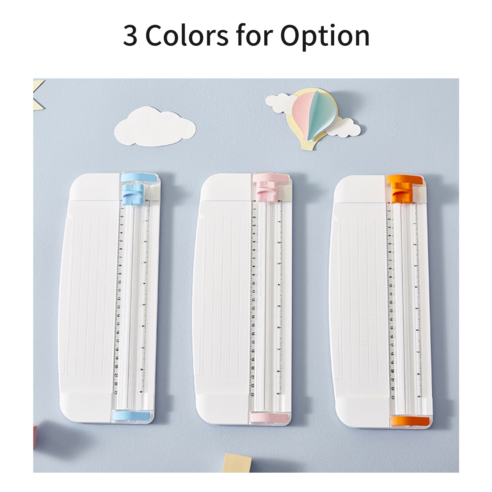 A5 Paper Trimmer Cutter Desktop Paper Cutting Machine w/ Security Cutter Head Auxiliary Side Ruler for Craft Paper Photos Cards