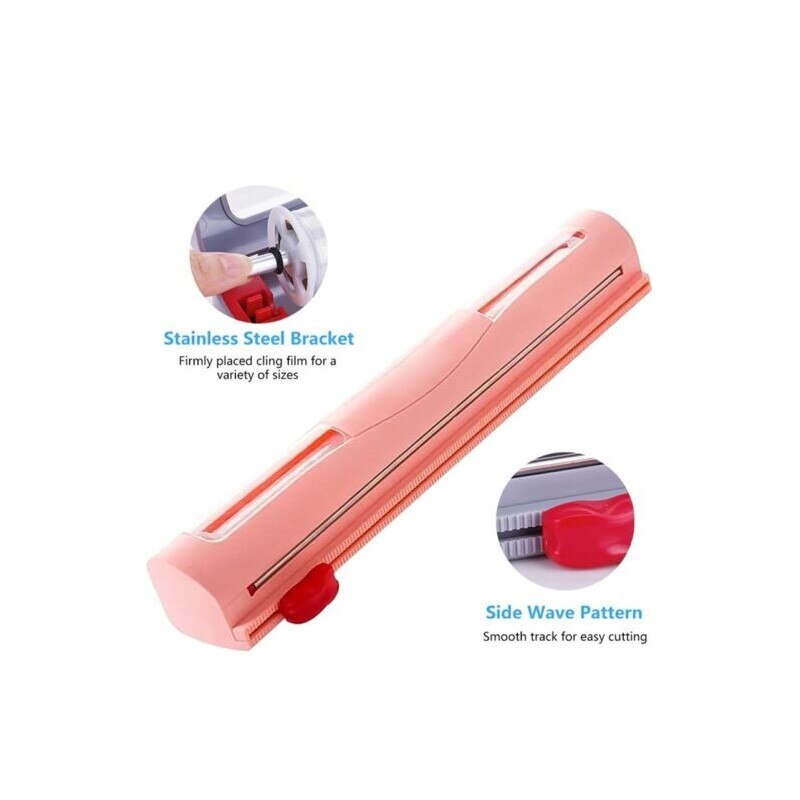 Cling Film Cutter Food Foil Wrap Dispenser Cutter Magnetic Wall-Mounted Wrap Dispenser Plastic Sharp Cutting Box Kitchen Tool