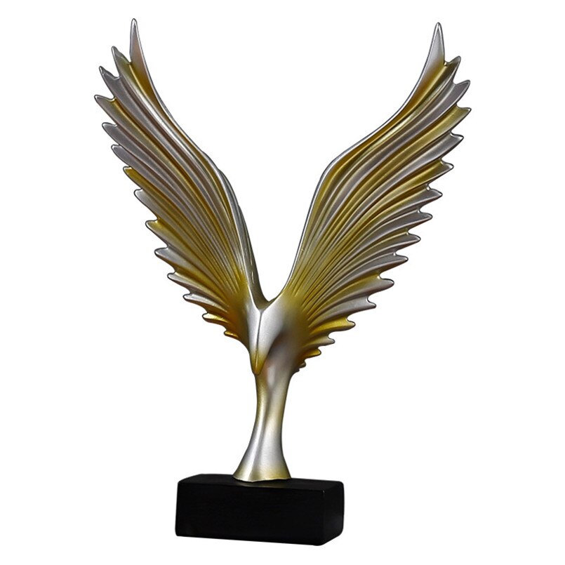 Moderne Abstracte Vleugels Veer Standbeeld Desktop Hars Vleugels Ambachten Sculptuur Home Decor Vleugels Beeldje Artware