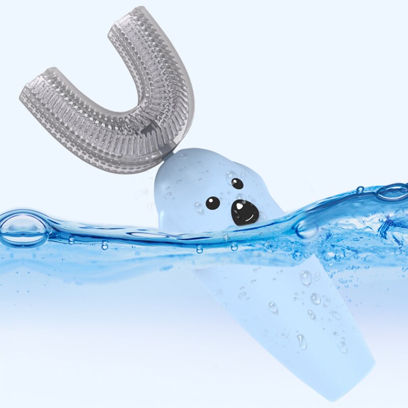 Dzieci 360 stopni automatyczne elektryczne szczoteczki robić zębów baterii U typ miękka silikonowa szczoteczka robić zębów zęza pomocą szczotka robić zębów kreskówka wzór