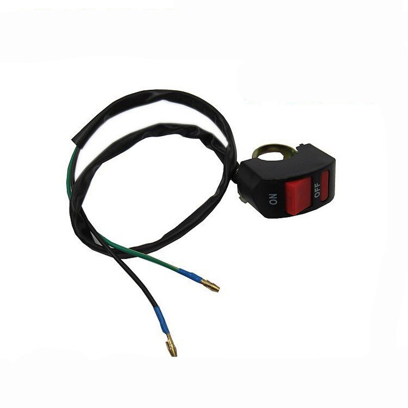 Interrupteur De Réinitialisation/arrêt D'urgence Pour Guidon Moto - Compatible 22mm (7/8") - Plastique ABS, Bouton Rouge