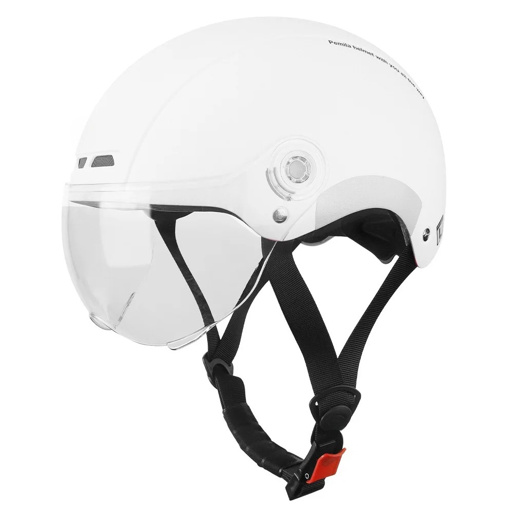 Casco con gafas para patinete eléctrico, pegatina reflectante para bicicleta de montaña o carretera, para adulto: Negro