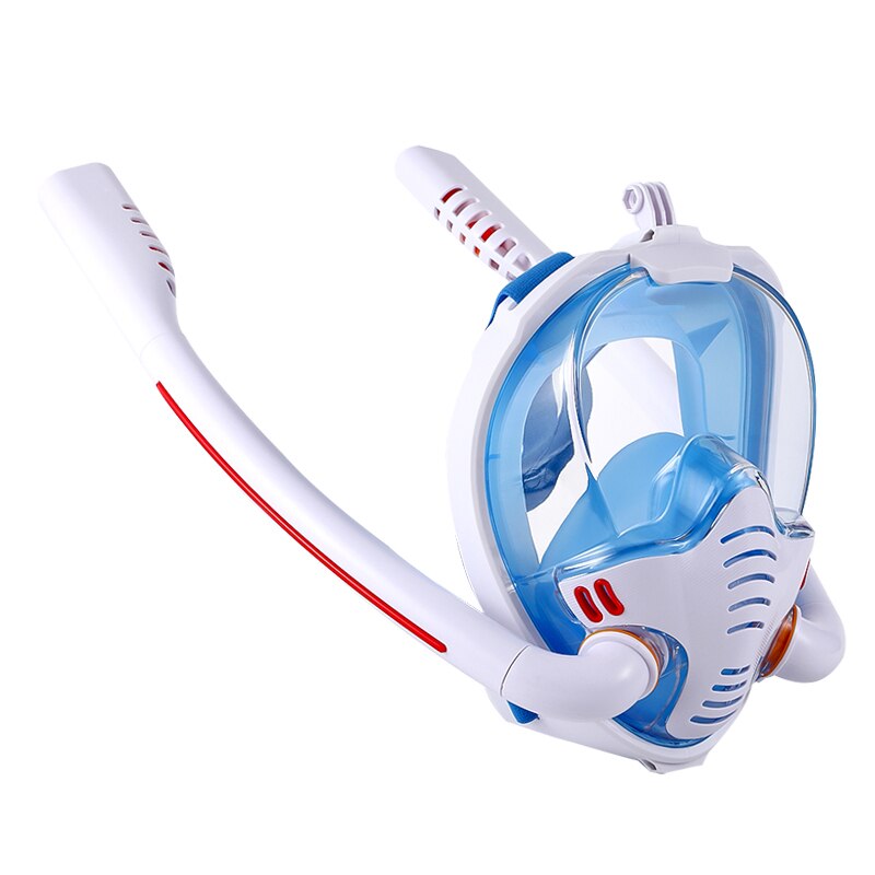 K3 2 Breathing Tube Scuba Diving Mask Adult Kids Full Face Snorkeling Mask Underwater Life-Saving Swimming Snorkel Equipment: 5 / S/M