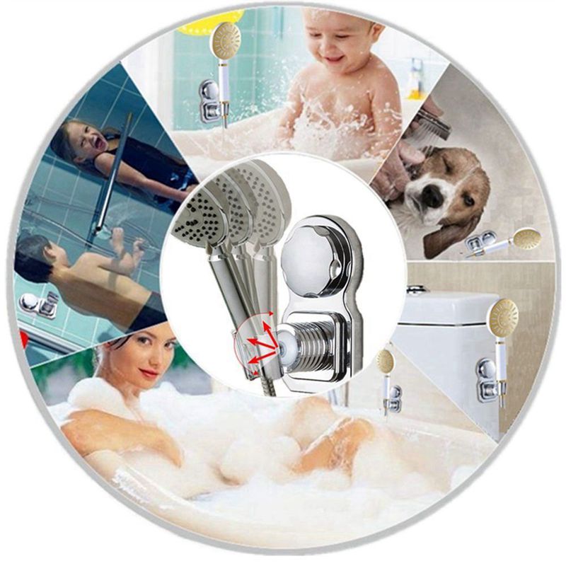 Ventosa al vacío soporte de cabezal de ducha soporte de pared Clip de ducha reutilizable ajustable con disco adhesivo para Baño
