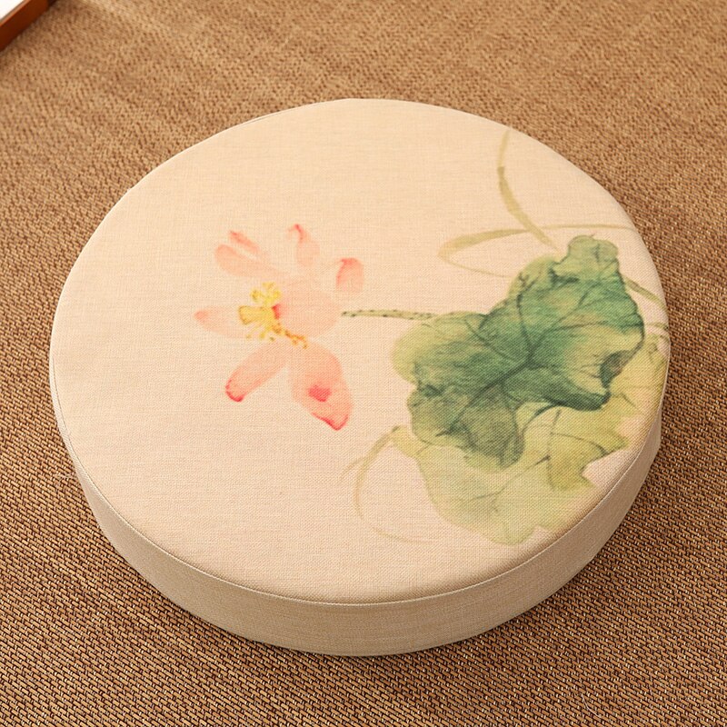 Coussin de méditation en futon chinois, épais, lavable, rond, pour la baie vitrée, le culte, le bouddha, le tatami: C / 40cmX5cm