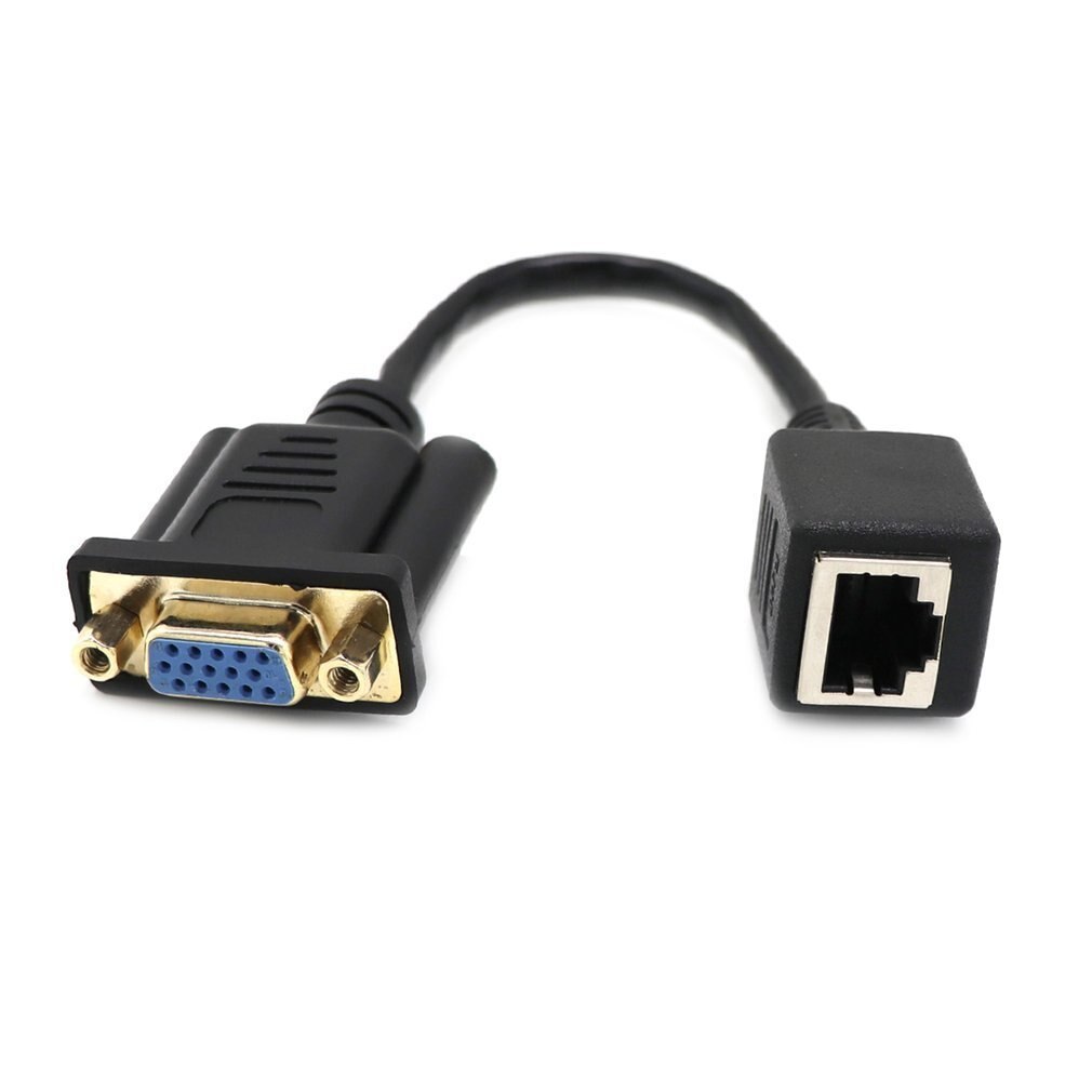 0.15 Meters VGA Extender to Lan Cat5 Cat5e RJ45 Converter Ethernet Adapter Cable Black Male Female Extender Adapter Other(other): female
