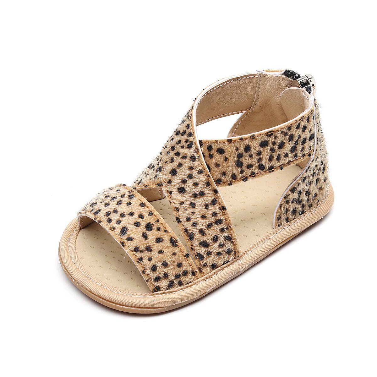 0-18M Baby Boys Girls Leopard Sandals Anti-Slip Rubber Sole Toddler Outdoor Clogs Shoes