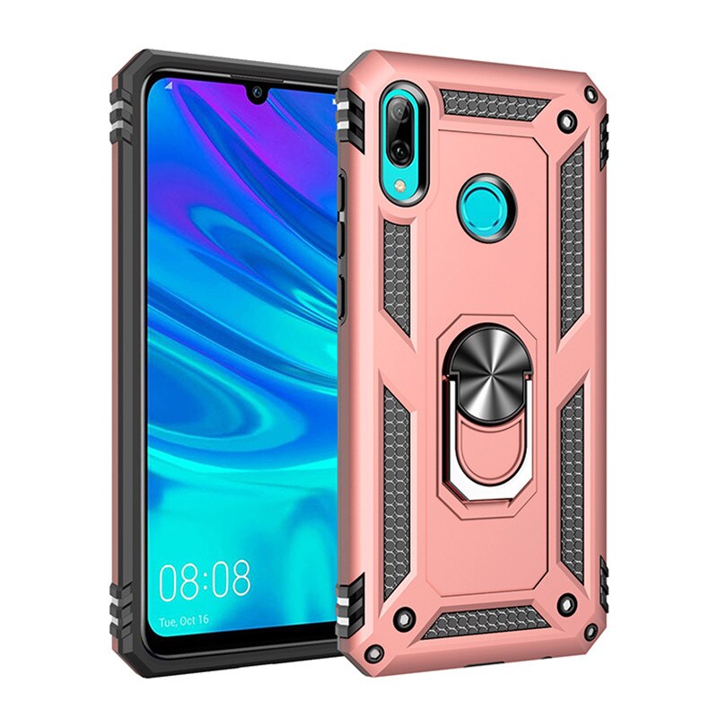 Voor Huawei P Smart Case Magneet Auto Ring Stand Houder Cover Voor Huawei P Smart Psmart POT-LX1 POT-LX3 Coque Funda: Huawei P Smart 2019 / Rose Gold