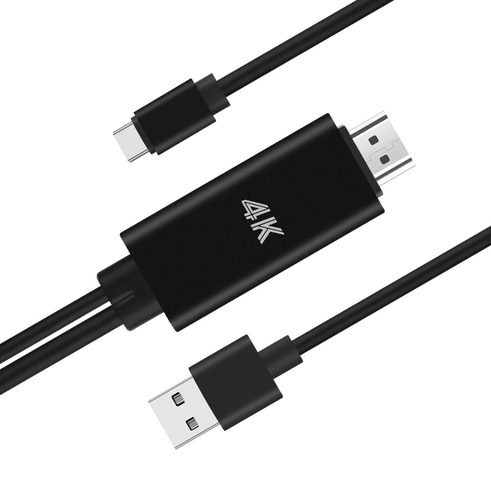 Ekran type-c do HDMI kabel synchronizacyjny USB-C do HDMI podłączenie telewizora z zasilaczem USB 4K 30Hz