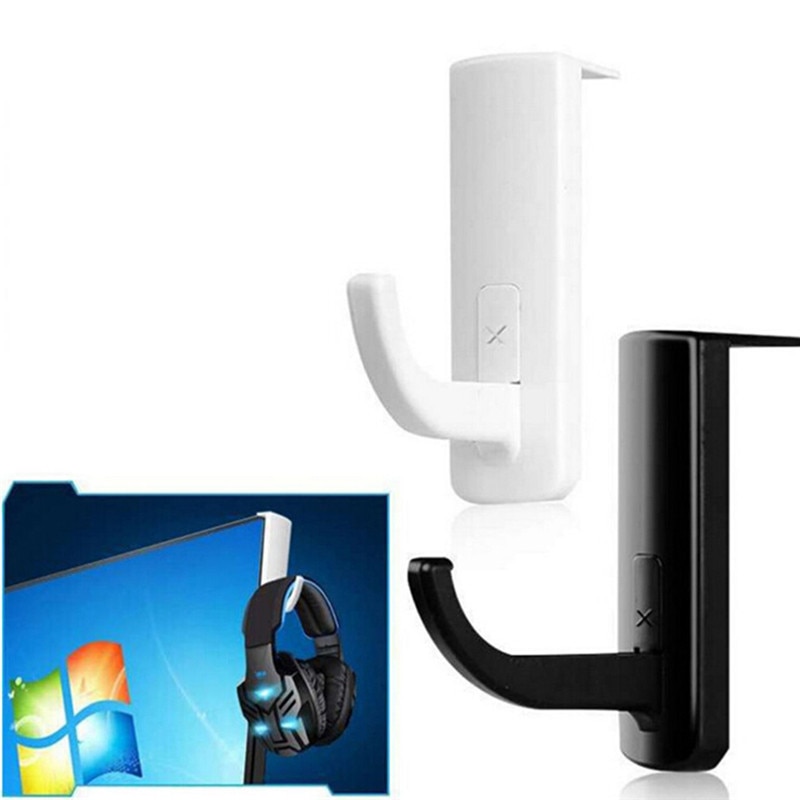 Gancho de parede para fone de ouvido, portátil, universal, cabide, monitor de fone de ouvido, pc, ferramentas úteis, preto/branco