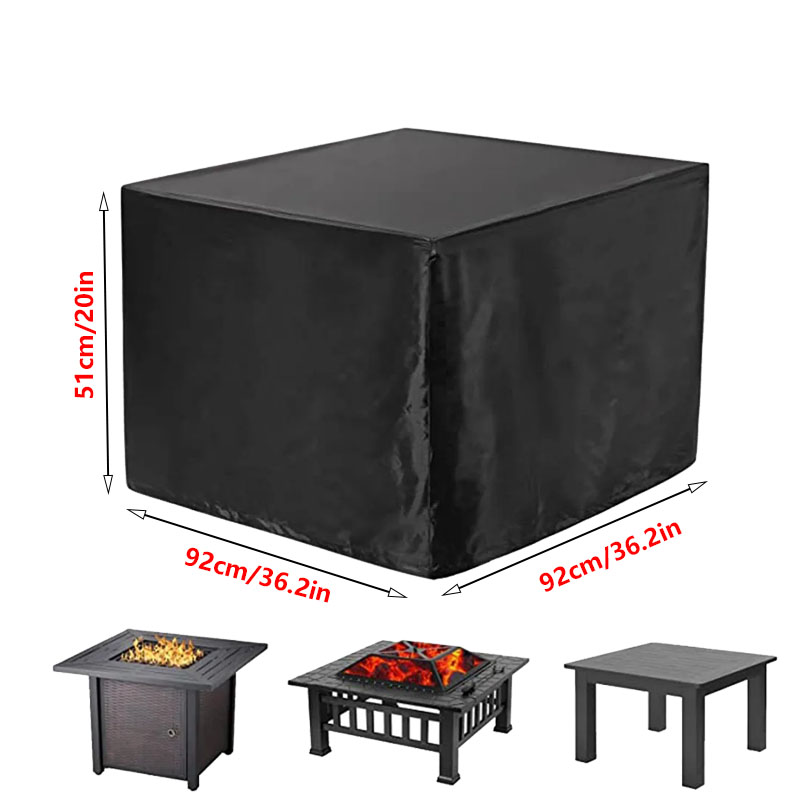 BBQ Accessories Fire Pit Cover, Square 210T Waterproof Square Patio Fire Pit Table Cover, Fade Resistant and UV Resistant,: Burgundy