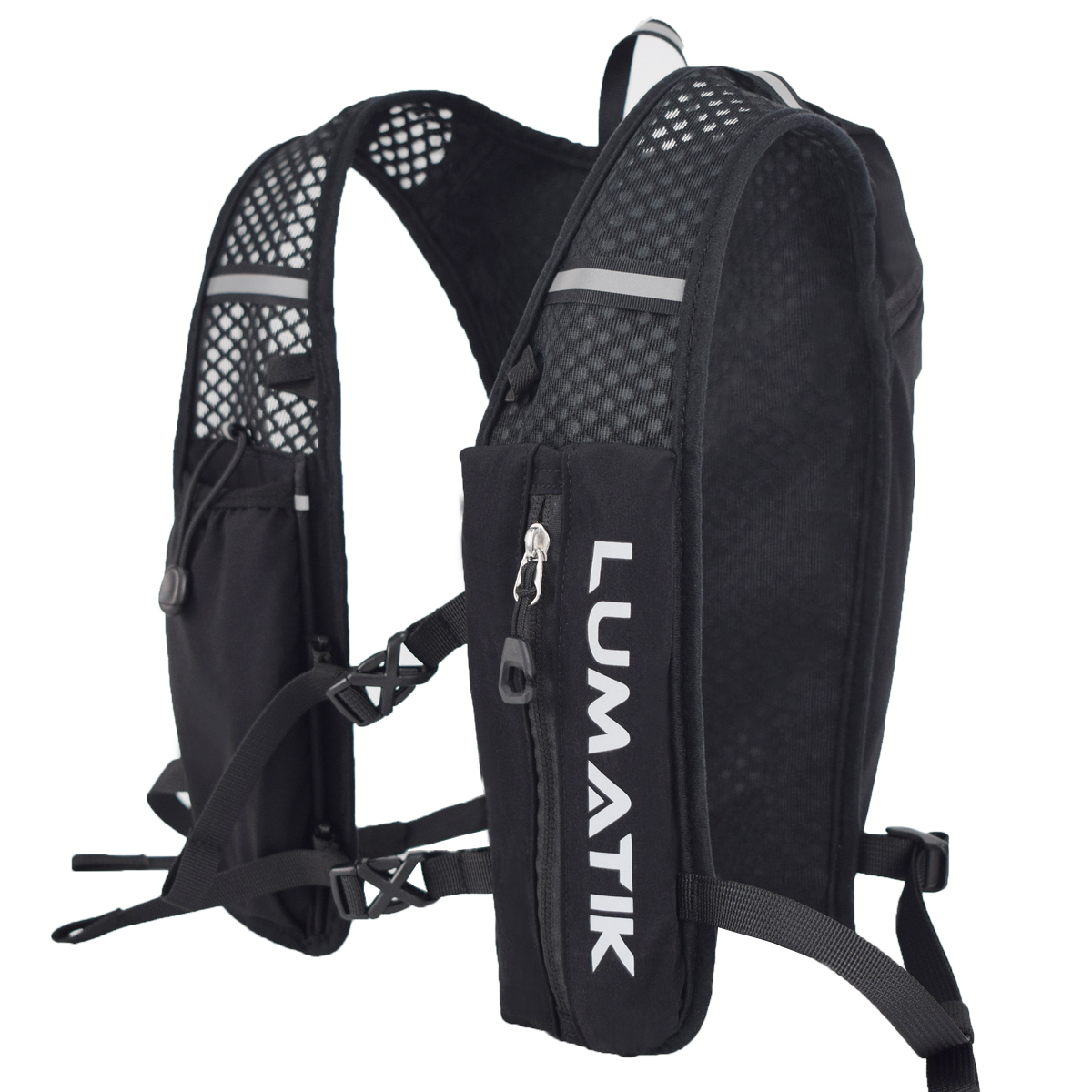 Ultraleichter überqueren-Land-draussen-Rucksack der LUMATIK, Radfahren, Sport, Fitness, Wandern, Wasserbeutel, atmungsaktiv, leicht, zum Laufen: schwarze farbe