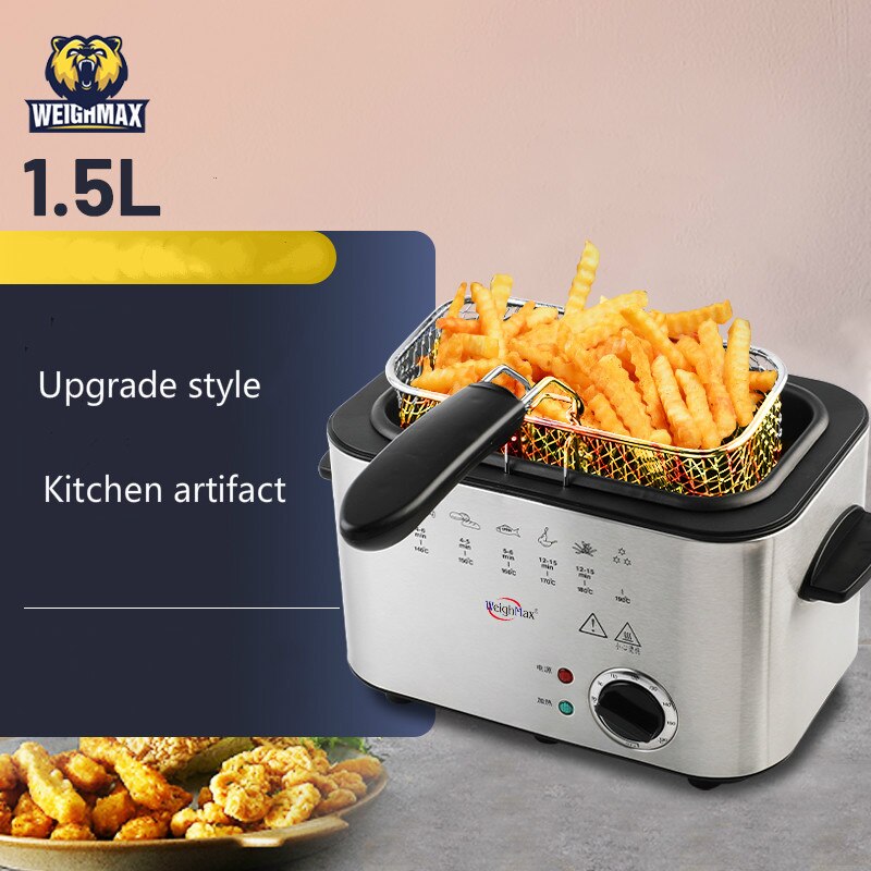 Verbeterde Stijl Kleine Elektrische Friteuse Huishoudelijke Zuinige Commerciële Multifunctionele Elektrische Friteuse Friteuse Elektrische Verwarming Pot: 1.5L / EU