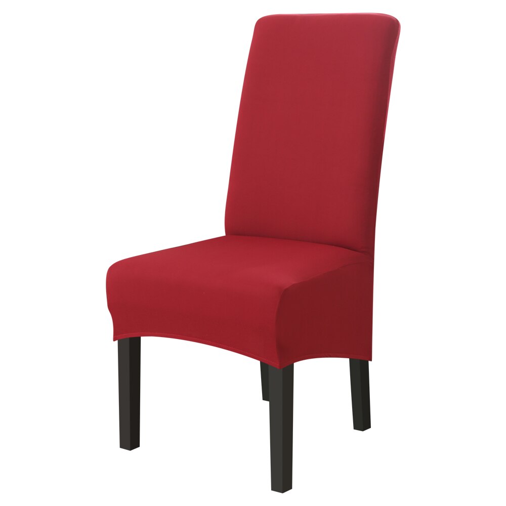 Xl storlek lång rygg rygg stolsöverdrag spandex tyg stolsöverdrag restaurang hotell fest bankett säte slipcovers: Röd
