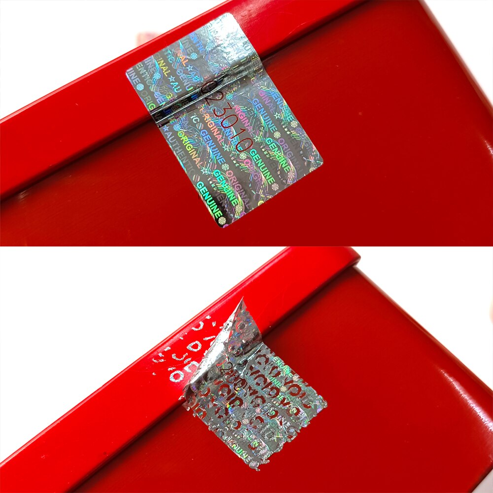 2x3cm Silver High Security Tamper Evident Stickers Authentic Warranty Void Seal Hologram Label with Unique Number Adhesive label