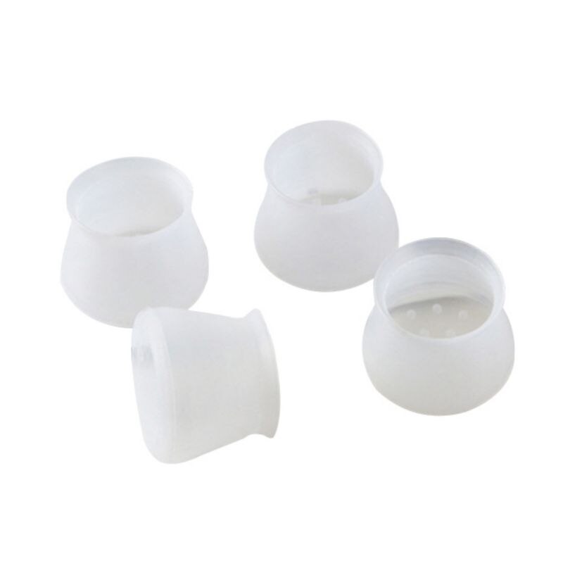 Silicone Mat Table Chairs gloves Foot Protection Pads Thick Non-slip Desk Chair Leg Mute Protective Sleeve Cover 4pcs/set .: White