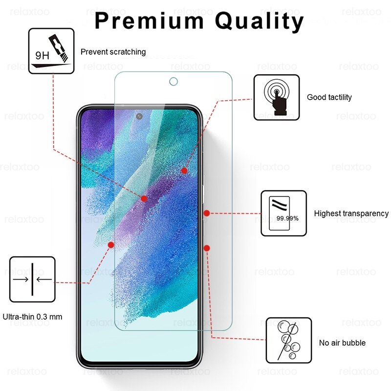 Sumsung S 21 FE Glas 2In1 Camera Lens Screen Protector Glass For Samsung Galaxy S21FE S21 FE 5G 2022 SM-G990B/DS 6.4&quot; Phone Film