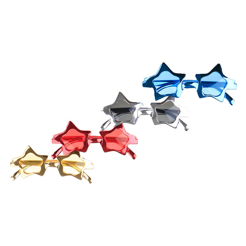 Star Metallic Glasses Photobooth Decorated Photo Booth Props Party Favors Birthday Event Festive Supplies Decoration