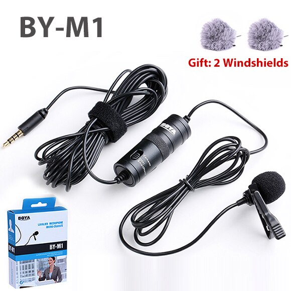 BOYA BY-M1 Lavalier Audio Microphone микрофон для видео Camcorder Wired Microfone for DSLR Video Recorder Interview: BY M1 with deadcat