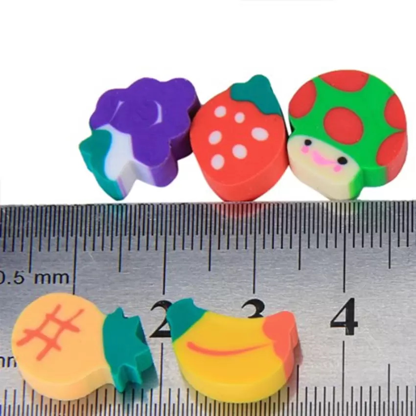 Gomme en forme de fruits délicieux Cuisine, 100 pièces, gomme en caoutchouc, matériel d'étude pour étudiants, papeterie outil d'apprentissage pour enfants, chics